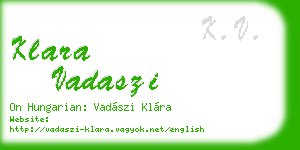 klara vadaszi business card